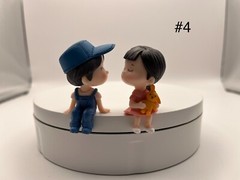 Cute Couple Mini Figure Statue Car Dashboard Decor Cartoon Interior Ornaments