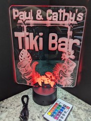 TIKI BAR Large Customizable L.E.D. Sign Display