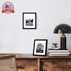 Americanflat 8×10 Picture Frame with Polished Plexiglass – Set of 2 – Use as 5×7