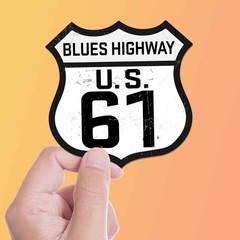 Blues Highway 61 Sticker – New Orleans Southern Decals for Laptop & Water Bottle