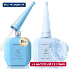 18ml Gel Base and Top Coat Set – No Wipe High Gloss Soak Off UV/LED Nail Polish,