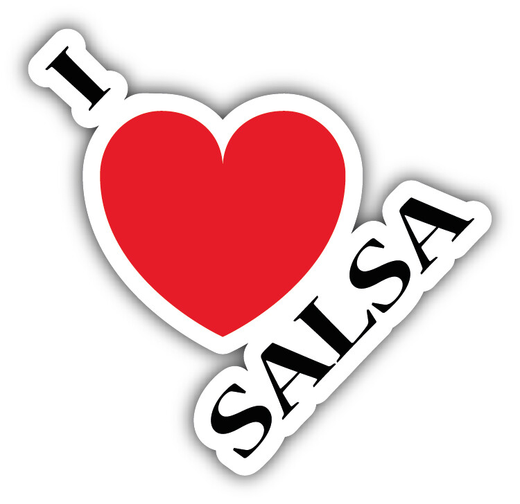 I Love Salsa Dance Car Bumper Sticker Decal – «SIZES»