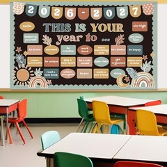 Classroom Bulletin Board Set Boho Motivational This is Your Year Decoration R…