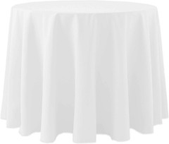 3 Pack- Cotton-Feel 120-Inch Round Fine Dining Tablecloth, White