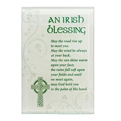 Glass Plaque 12cm x 8cm An Irish Blessing Free Standing