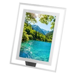 9.8 x 8.7 Inch Glass Photo Frame Vertical or Horizontal Picture Frame Silver