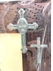 Wood & Silver Multi Silver Crosses Picture Frame Distressed Wood Photo Cross New