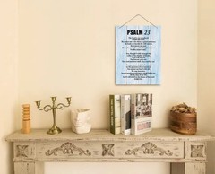 Inspirational Wood Art Sign – Psalms 23 Bible Verse Wall Decor 10×7.8 Inch