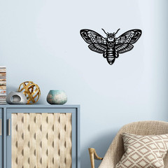 Death Head Moth Metal Wall Decor, 6.9X11.8 Black Wall Hanging Decor Gothic Silho