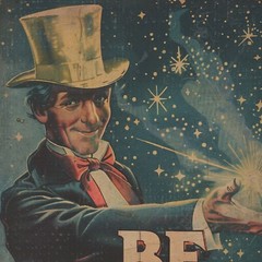 Retro MAGICIAN Wall Art, BE MAGIC Illusionist Poster, Vintage Slight Of Hand Art