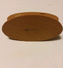 Wooden Clock On Stand w Carved Rose 6″ H x 6 3/4″ L x 3 1/2″ W Works Great