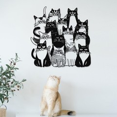 So Many Cats Metal Wall Art Hanging Cat Decor for Home Living Room Bedroom