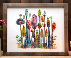 Floral Wall Art Print, Whimsical Floral Wall Art Decor, Botanical Print #54