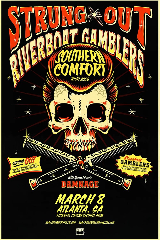 Strung Out Riverboat Gamblers Skull Tour Poster Wall Art Decor Punk Rock