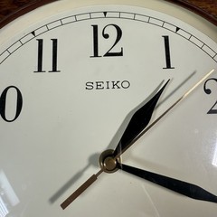 Vintage Seiko Quartz Wall Clock Solid Oak Wood Frame Heavy Quality Working