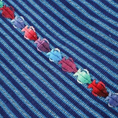 Handmade Woven Throw Blanket Multiple Shades of Blue Striped 52″Wx62″L