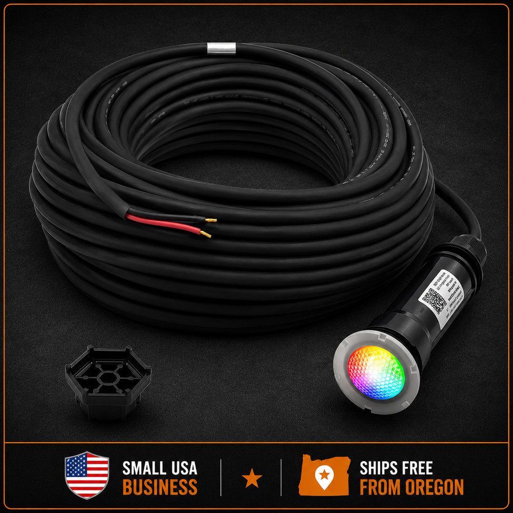 AC12V 1.5in Pool Light 18W 7 RGB LED for Pentair Inground Pools Spas 100Ft Cord