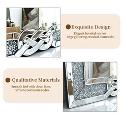 Full Length Mirror Dressing Standing Hanging Rectangle Floor Mirror Crystal 63″