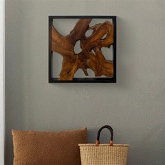 Rustic Teak Wood Wall Decor 17»x 31.5» Farmhouse Live Edge Wall Art Decoration