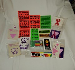 Vintage 1990’s LGBTQ+ Gay Pride Lesbian Stickers Collection, Symbols, 24 Pieces