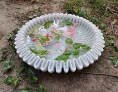 HandCrafted Marble Ruffle Bowl, Antique Scallop Bowl, Fruit Bowl, Best Gift Item