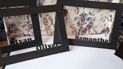 Black Wood Photo Picture Frame and Personalized Photo Picture Mat