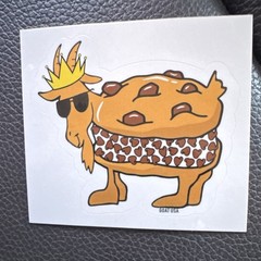 GOAT USA Cartoon Goat Sticker Decal, Brown White Yellow Black «Scan Me!» QR