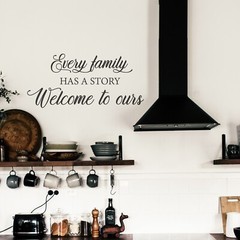 Every Family has a story Welcome to Ours Family Wall Decal Sticker Quote