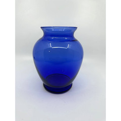 Unbranded Cobalt Blue Glass Vase Home Decor 6″ Blue Excellent Bulbous Pedestal