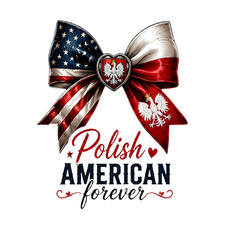Polish American Forever Bow Sticker | Polish Heritage UV DTF Decal | Polish Amer