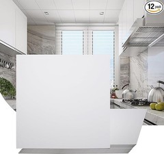 12-Pack Drop Ceiling Tile 2ft x 2ft, Smooth White PVC Ceiling Panel 24 x 24in