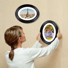 Decorative Frame Solid Wood Photo Office Oval Wooden Frames Picture