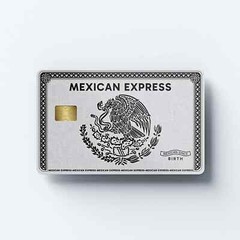 Mexican Express Silver Eagle Vinyl Credit Card Sticker Debit Card Sticker – 2 Pk