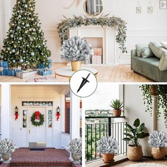 Elegant 21in Set of 2 UV Resistant Artificial Cypress Trees for Indoor & Outdoor