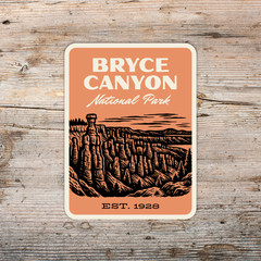 Bryce Canyon National Park Sticker Utah – Retro 1960s Style Decal