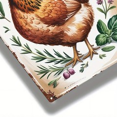 Metal Chicken Sign, 8×12 Inches, Farmhouse Wall Art