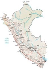 Peru Physical Map GLOSSY POSTER PICTURE PHOTO PRINT BANNER 13738