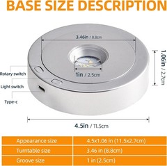 EUSTUMA Rotating LED Display Base Colorful Light Crystal Display Base Stand,S…