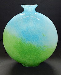 Art Vase-upper Blue-bottom Green-11.5″tall x 10″wide x3.5deep-FREE SHIPPING!