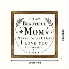 I Love You Mom Forever Always Wooden Plaque Mother’s Day Farmhouse Decoration