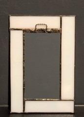 Hanging Stained Glass Rectangular Mirror w/ Angel – 7″x4.5″