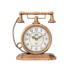 Glod Vintage Table Clock, Antique Telephone Style Mantel Clocks, Desk and She…