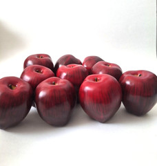 10 Artificial Red Apples Realistic Faux Fruit Props Home Kitchen Decor Bowl