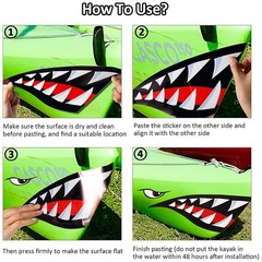 2 Shark Teeth Mouth Reflective Decals Graphics Sticker for Kayak Canoe Car Truck