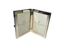 Pottery Barn Silver Plated 4×6 Picture Photo Frame Bifold Hinged Tabletop