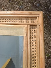 Boho VTG RARE! BAMBOO & CANE Framed Mirror 21X30 frame – 12×21 glass UNUSED (??)