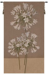Agapanthe Flower French Tapestry 34×18 in Jacquard Woven Decorative Wall Hanging