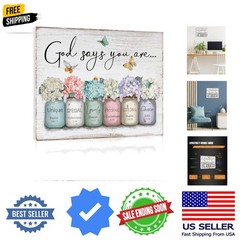 Inspirational Bible Verse Wall Art: God Says You Are Wall Sayings Flowers in …