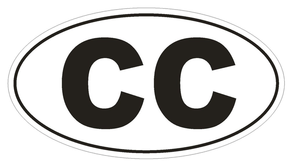 CC Consular Corps Country Code Oval Bumper Sticker or Helmet Sticker D892 Euro