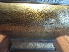 Tabletop Decorative Covered Box & Removable Lid Wood Cover With Laminate Brass